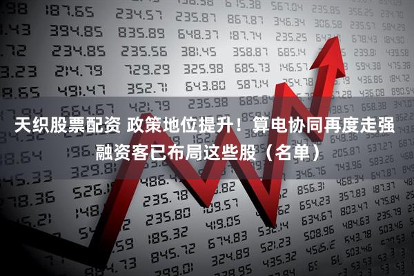 天织股票配资 政策地位提升！算电协同再度走强 融资客已布局这些股（名单）