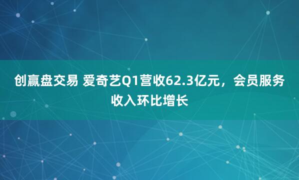 创赢盘交易 爱奇艺Q1营收62.3亿元，会员服务收入环比增长